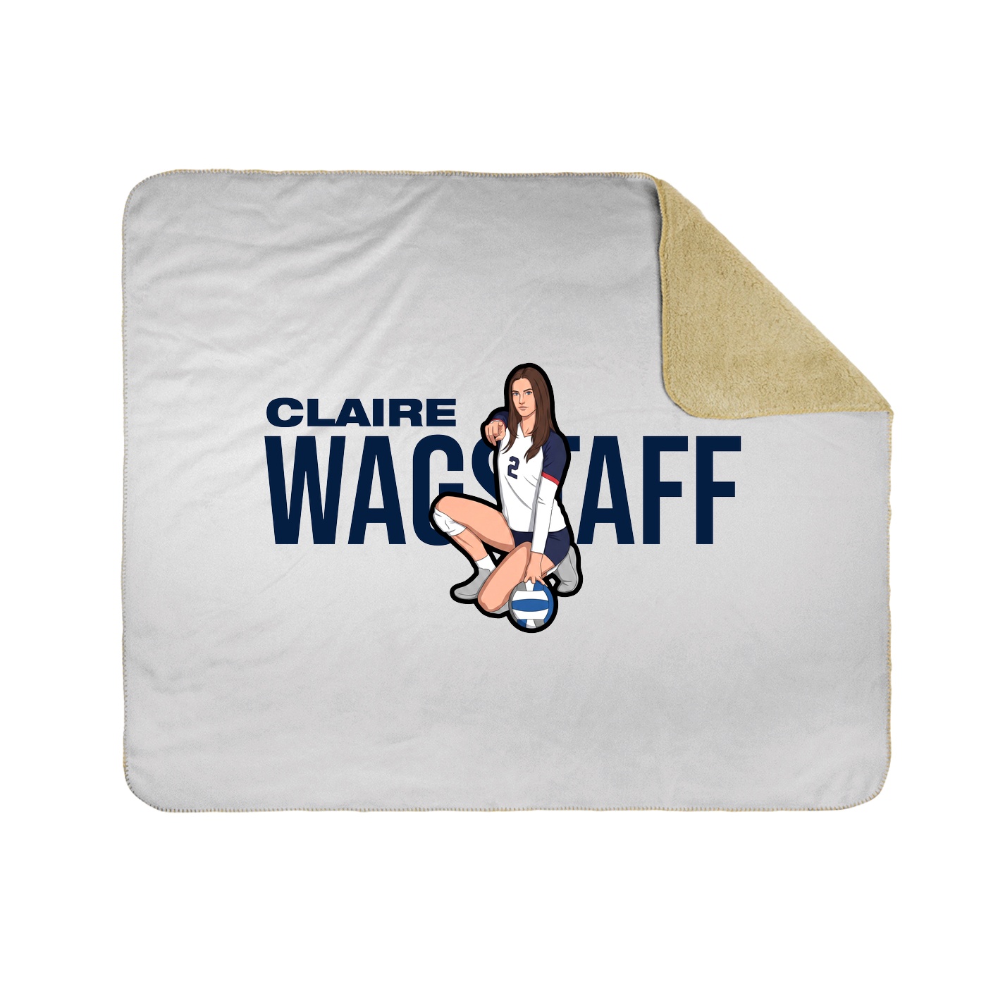 Throw Blanket — Player Name in White