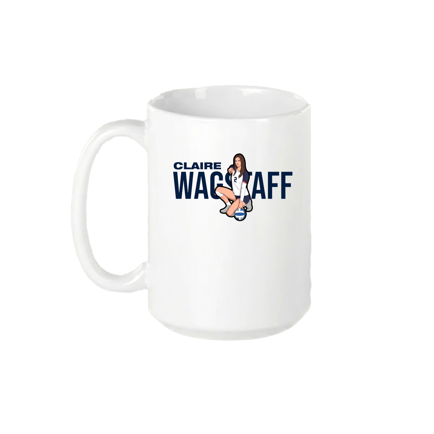 15oz Coffee Mug — Player Name in White