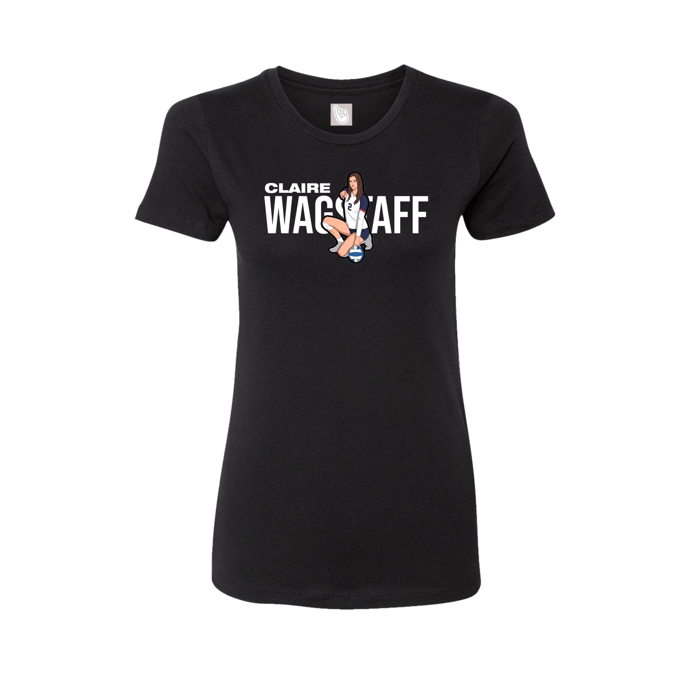 Fitted Women's Tee — Player Name in Black