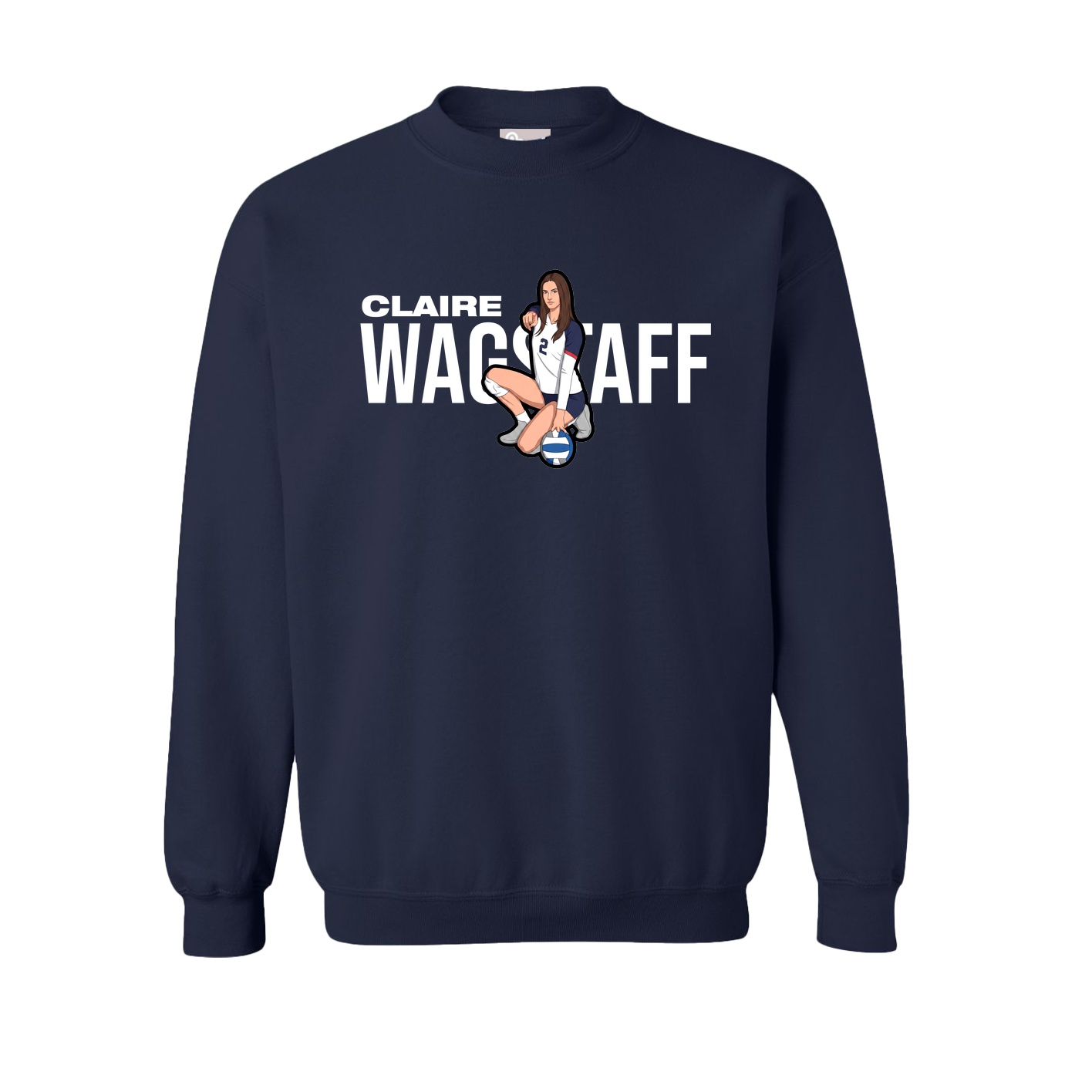 Fleece Crew — Player Name in Navy