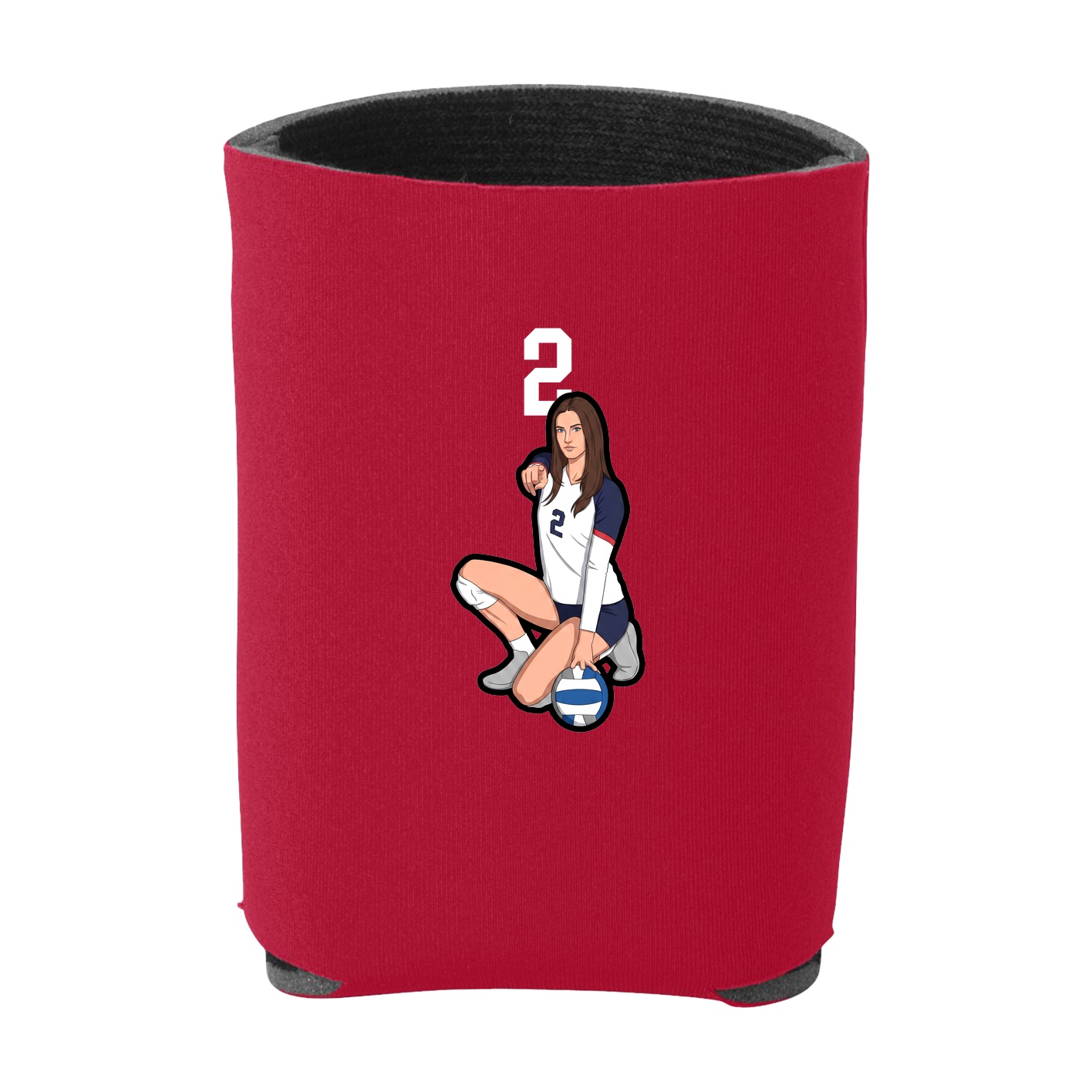 Can Holder — Number Top in Red