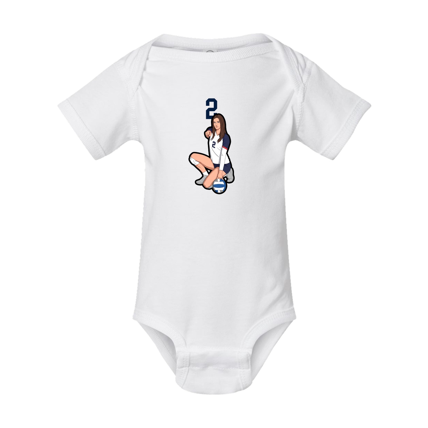 Baby Onesie — Number Top in White