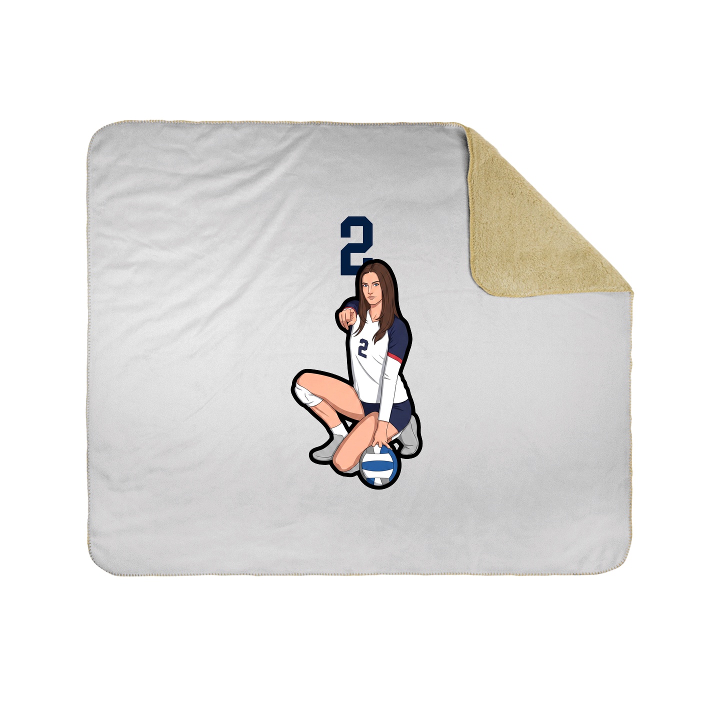 Throw Blanket — Number Top in White