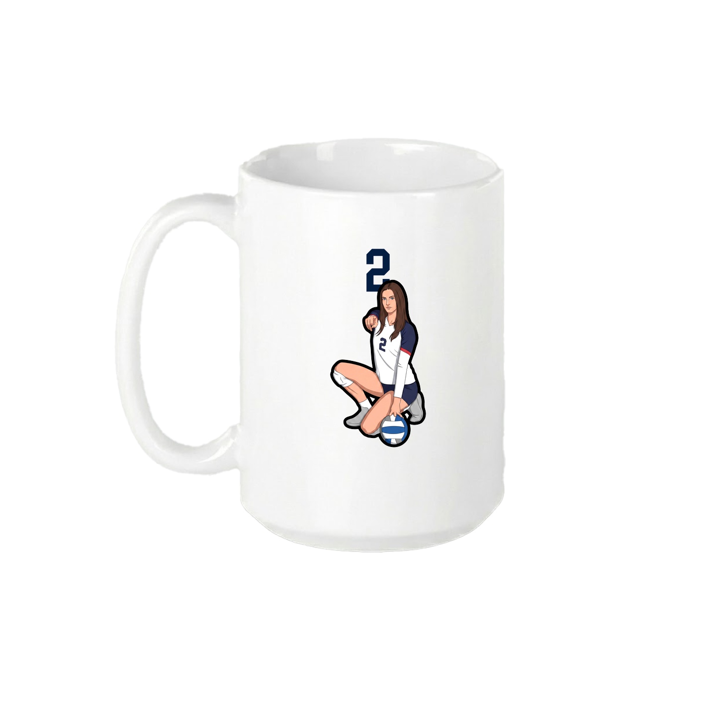 15oz Coffee Mug — Number Top in White