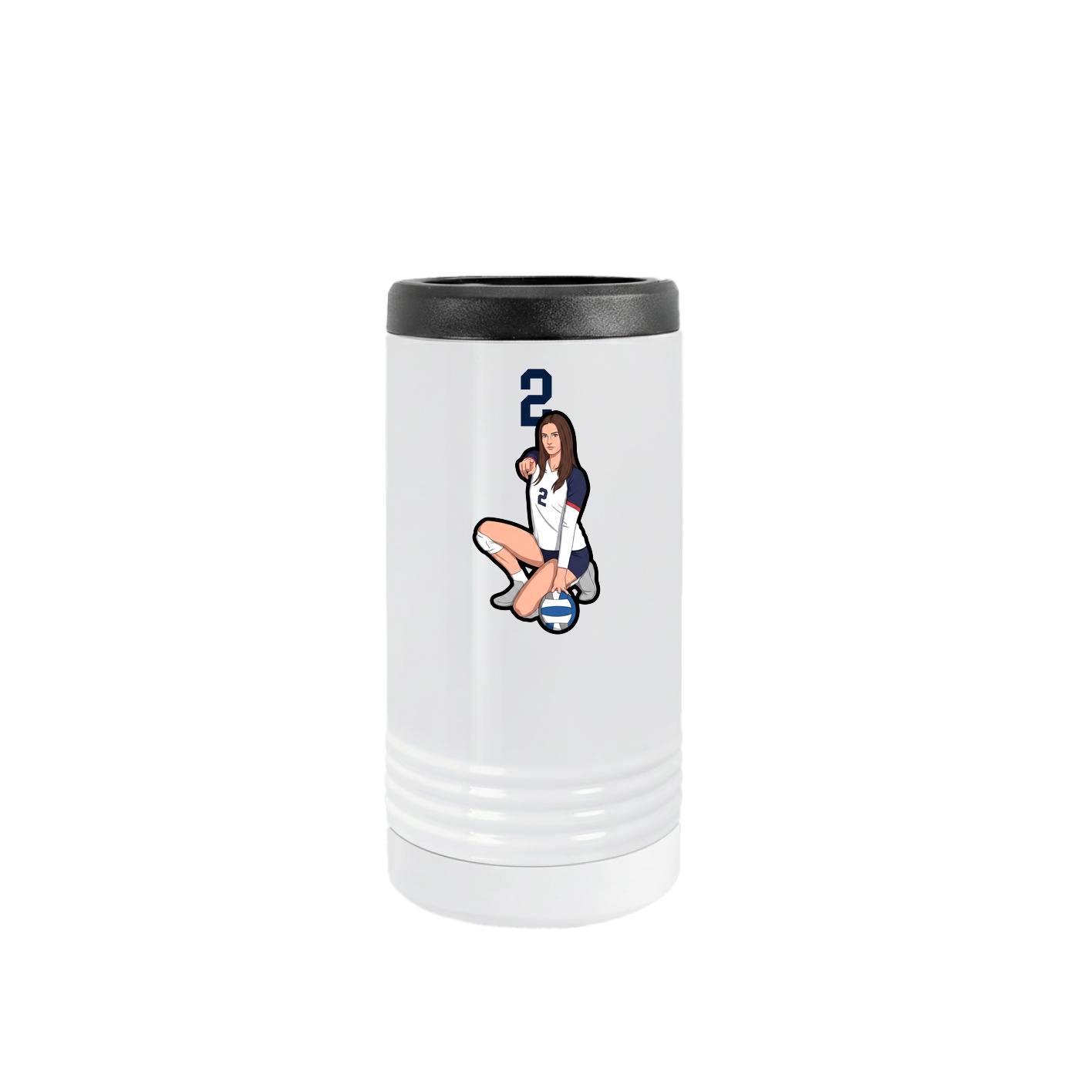 Slim Beverage Holder — Number Top in White