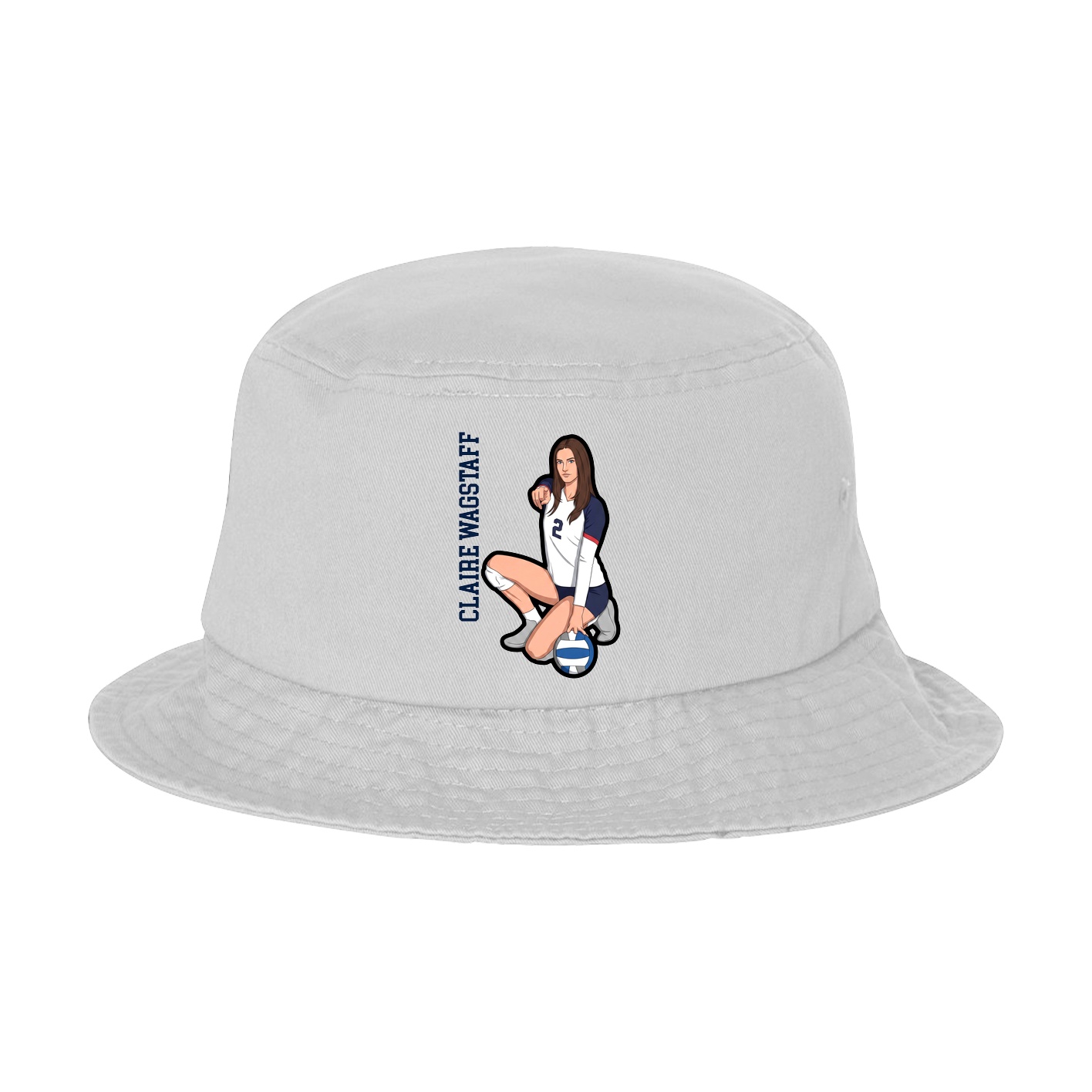 Bucket Cap — Name Vertical in White