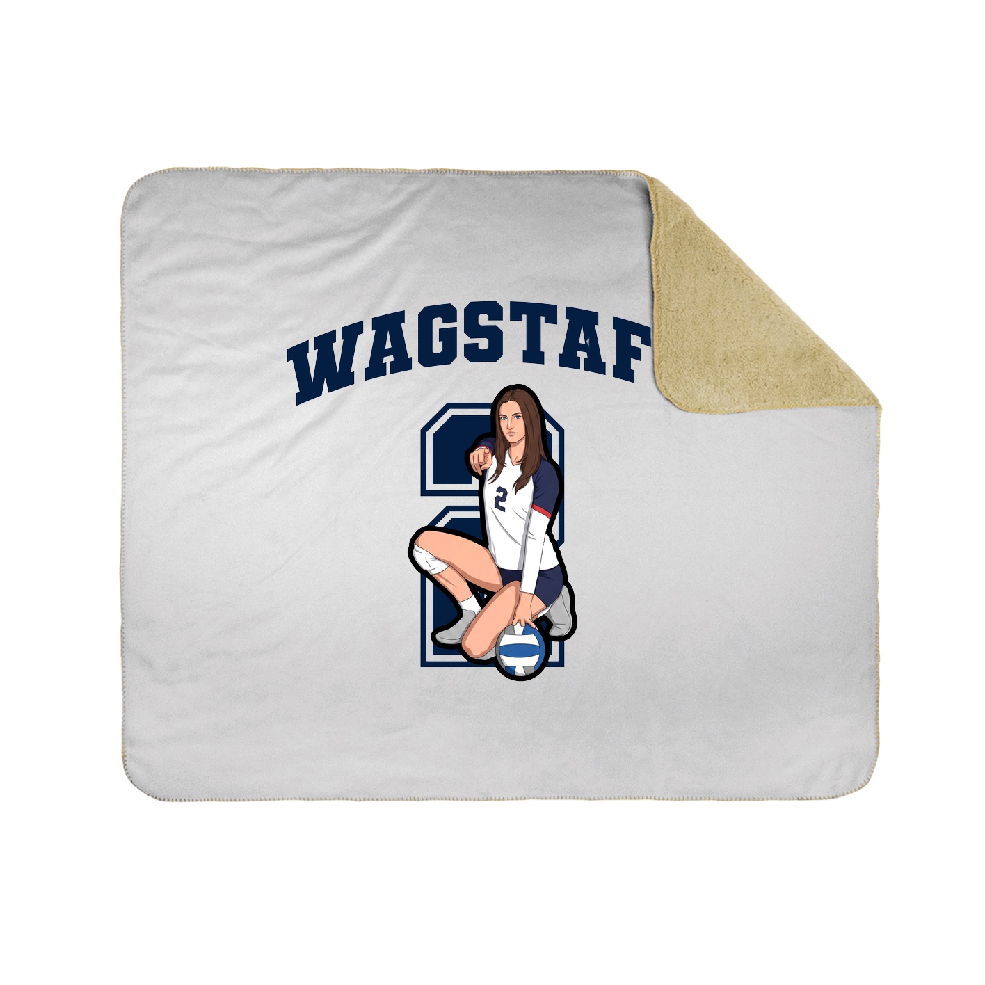 Throw Blanket — Number in White