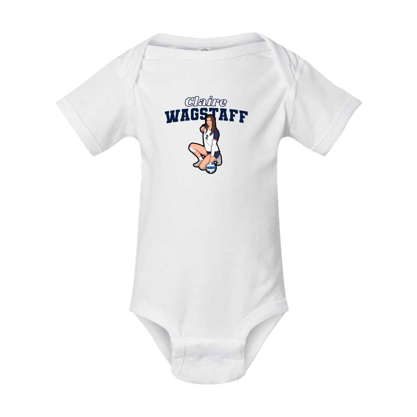 Baby Onesie — Name Arch in White
