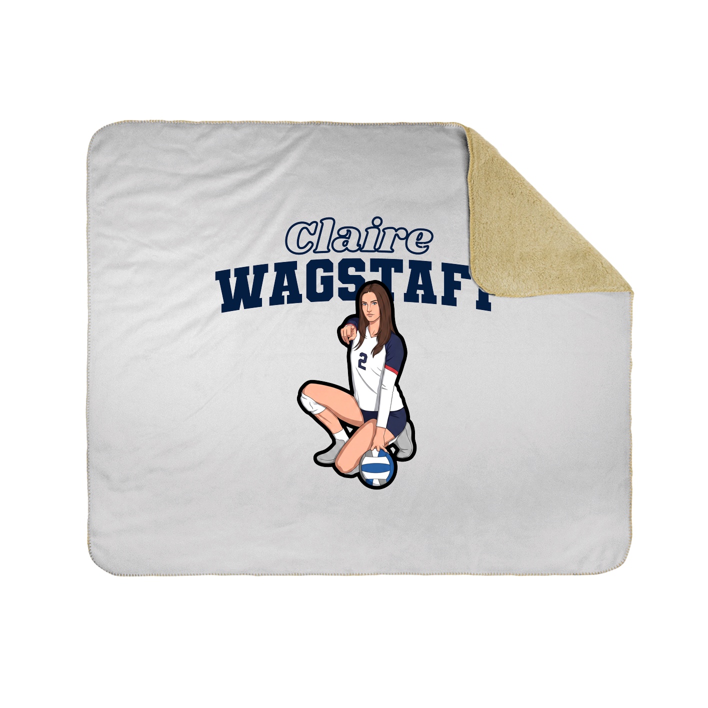 Throw Blanket — Name Arch in White