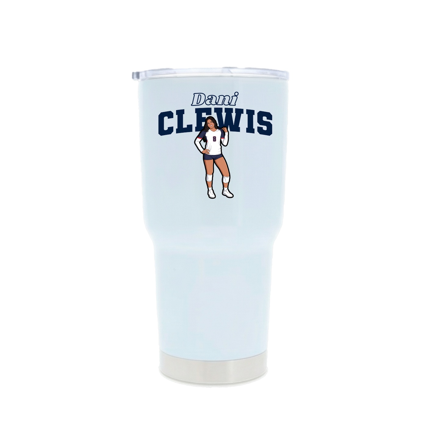 30oz Stainless Steel Tumbler — Name Arch in White