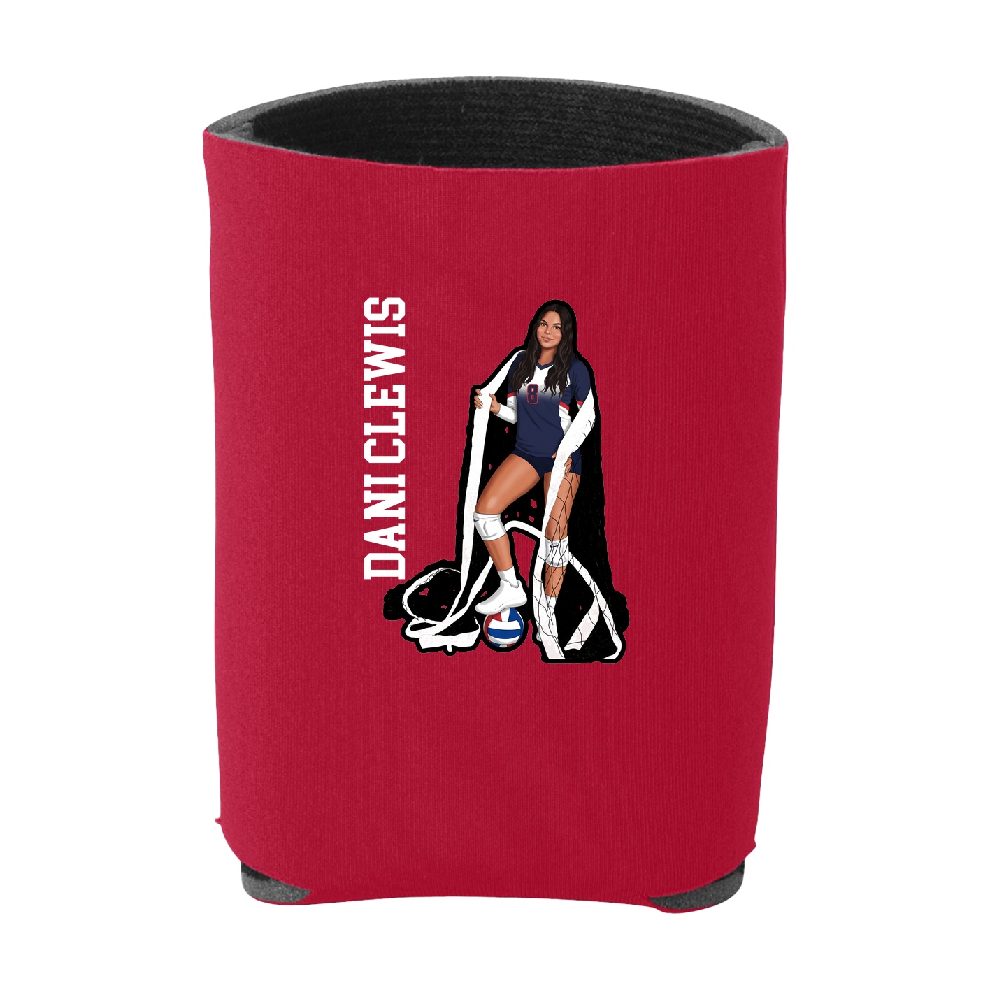 Can Holder — Name Vertical in Red
