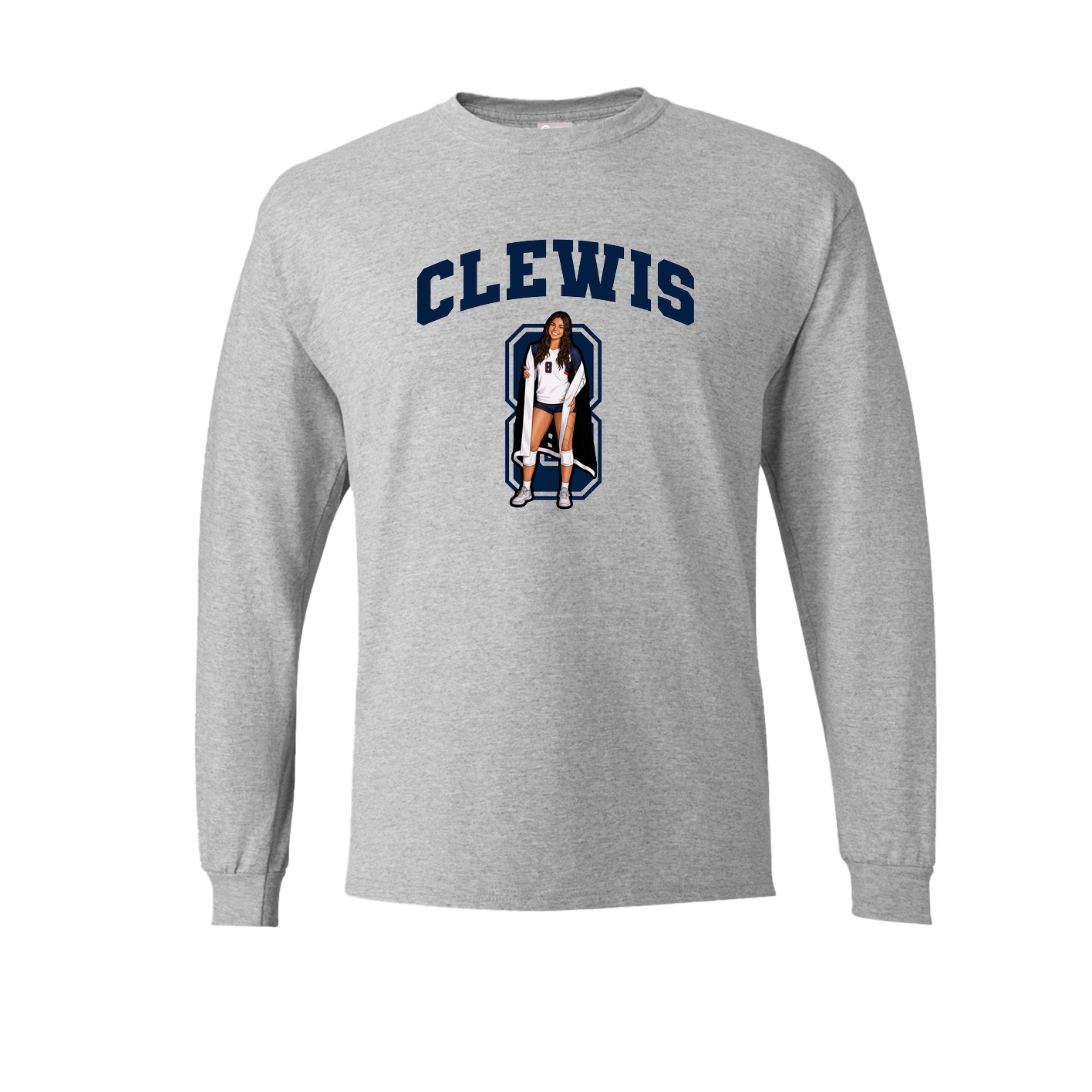 Long Sleeve Tee — Number in Grey