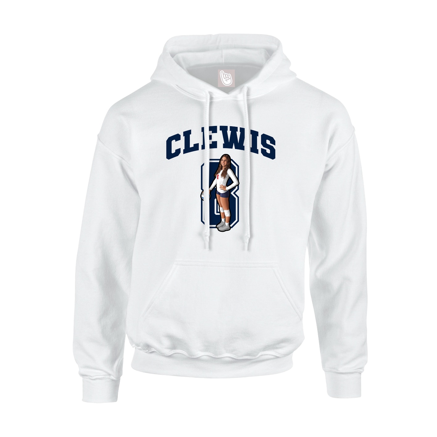 Hoodie — Number in White