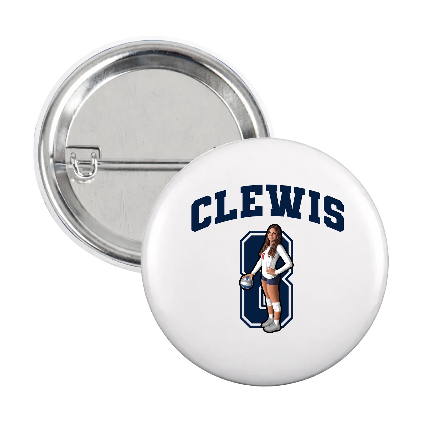 Game Day Button — Number in White