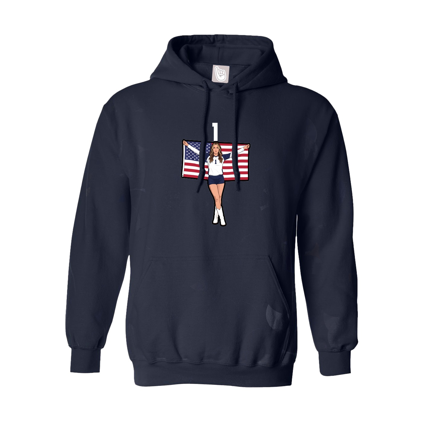 Youth Hoodie — Number Top in Navy