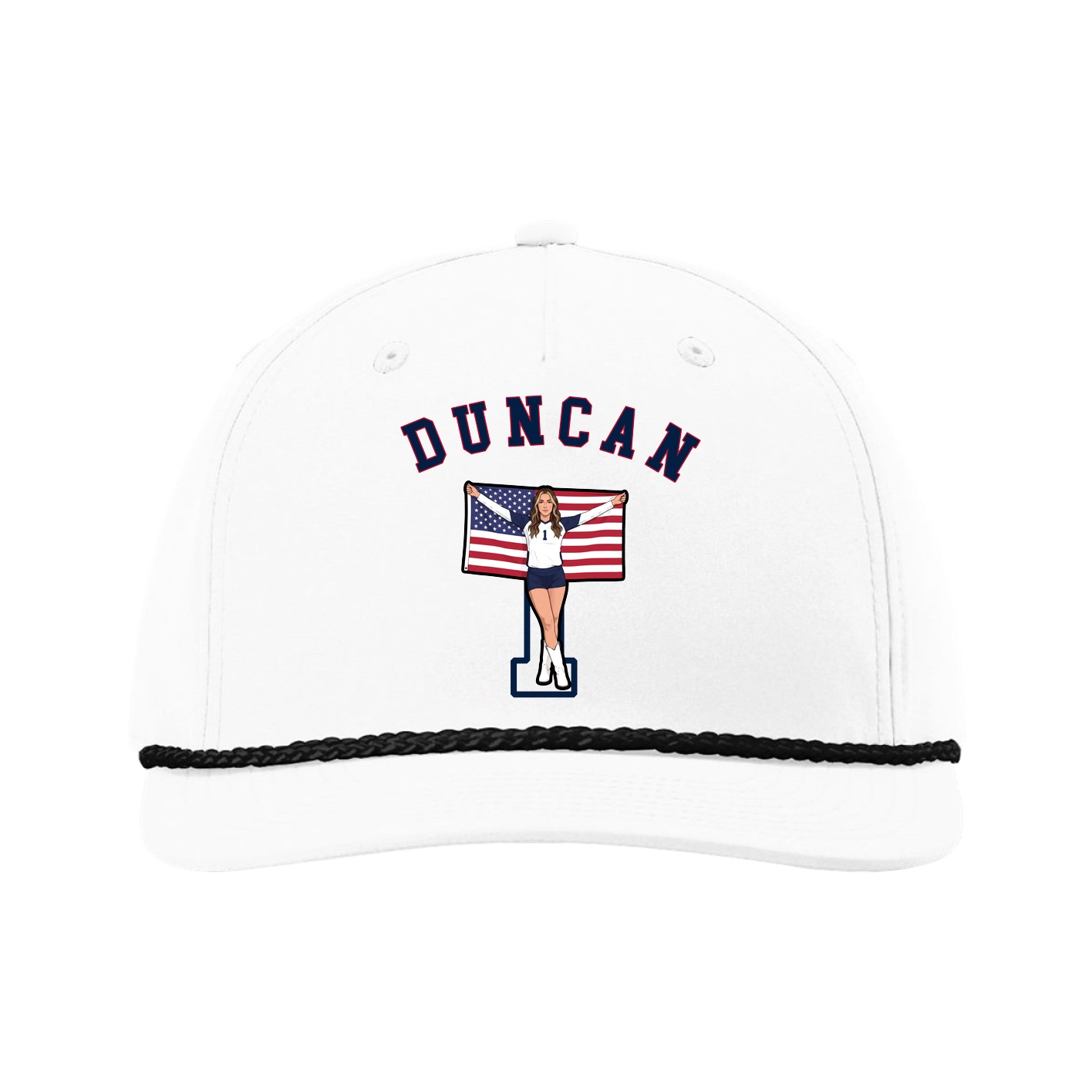 Five-Panel Classic Rope Cap — Shirsey Arch in White