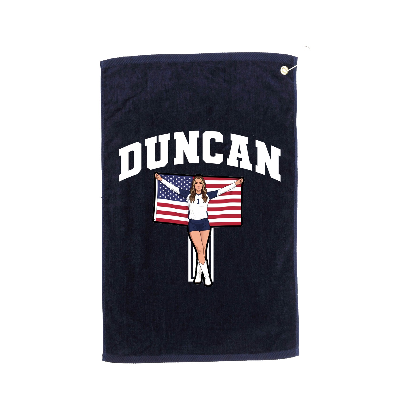 Golf Towel — Number in Navy