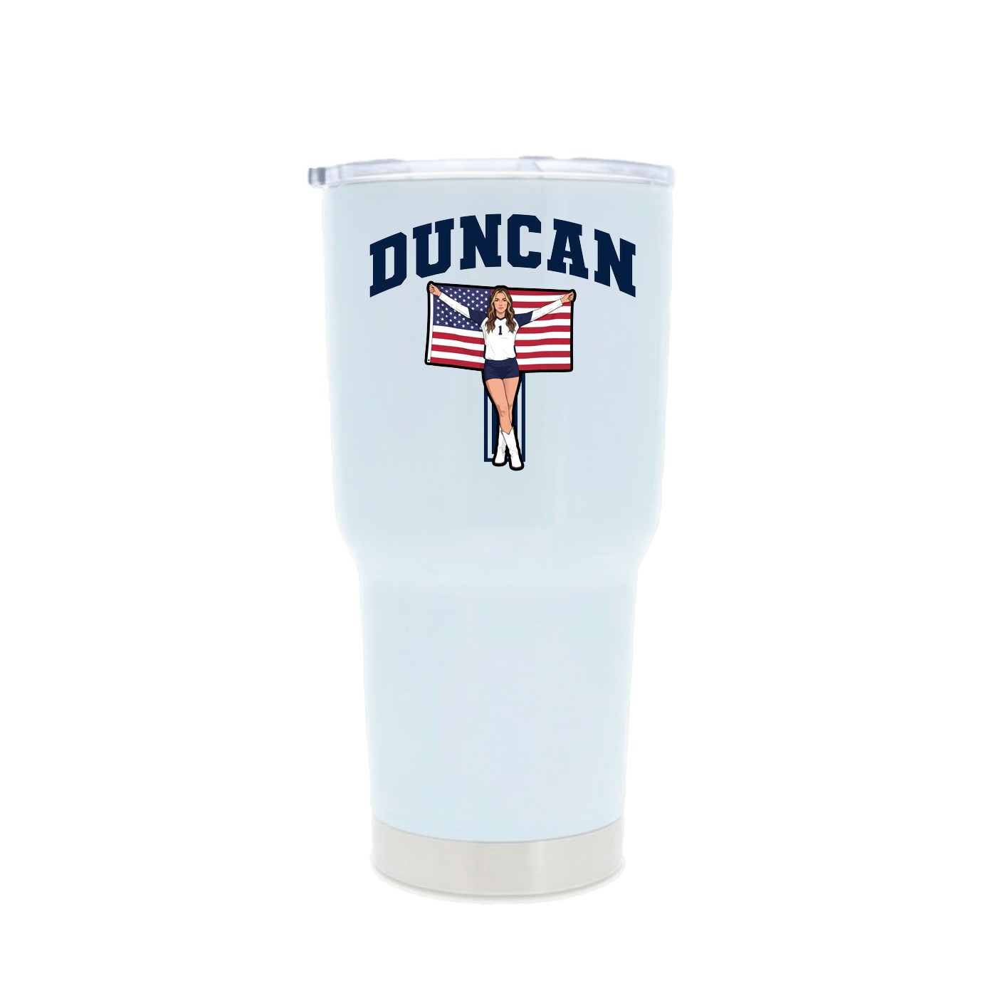 30oz Stainless Steel Tumbler — Number in White