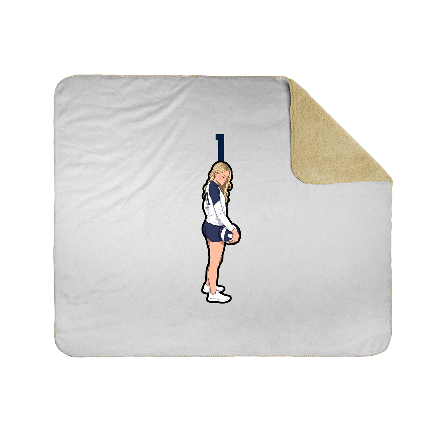 Throw Blanket — Number Top in White