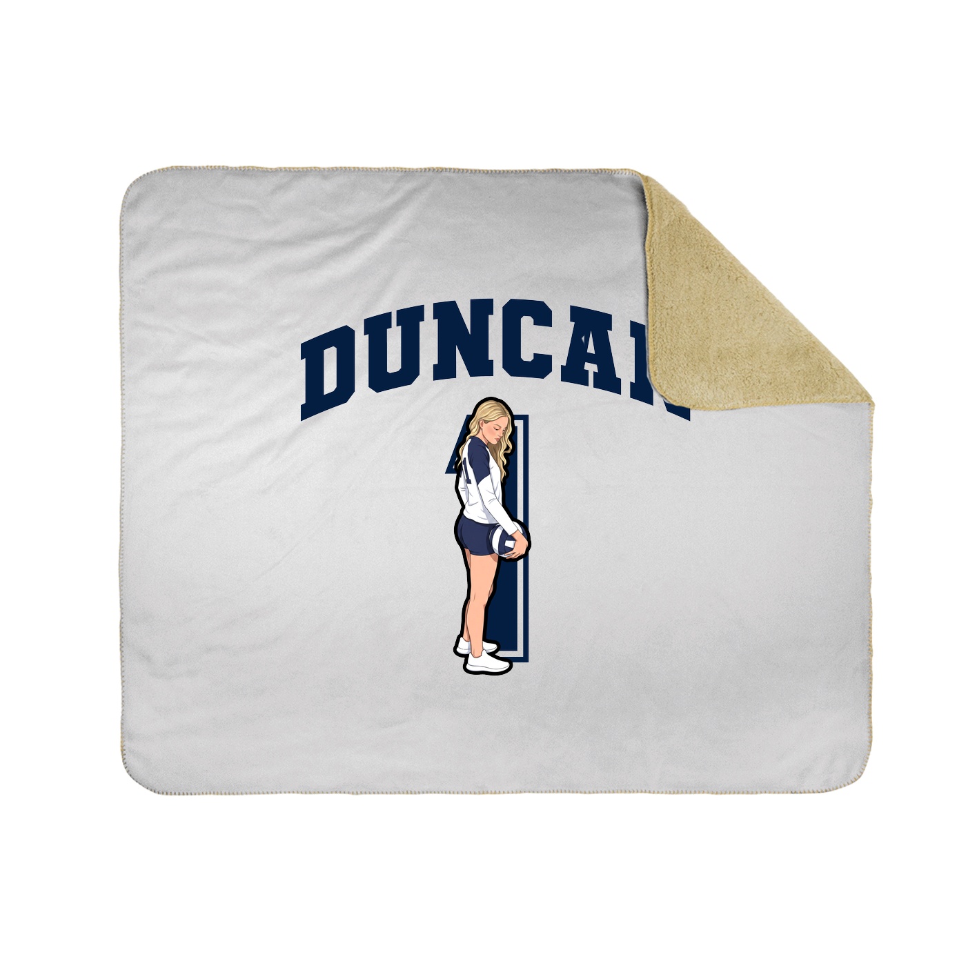Throw Blanket — Number in White