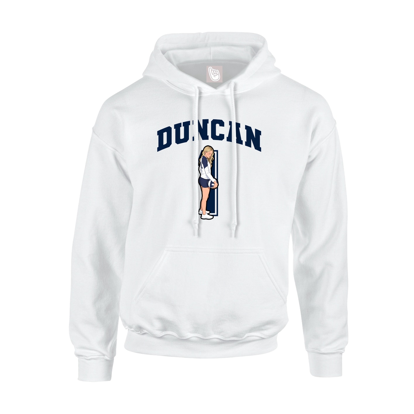 Hoodie — Number in White