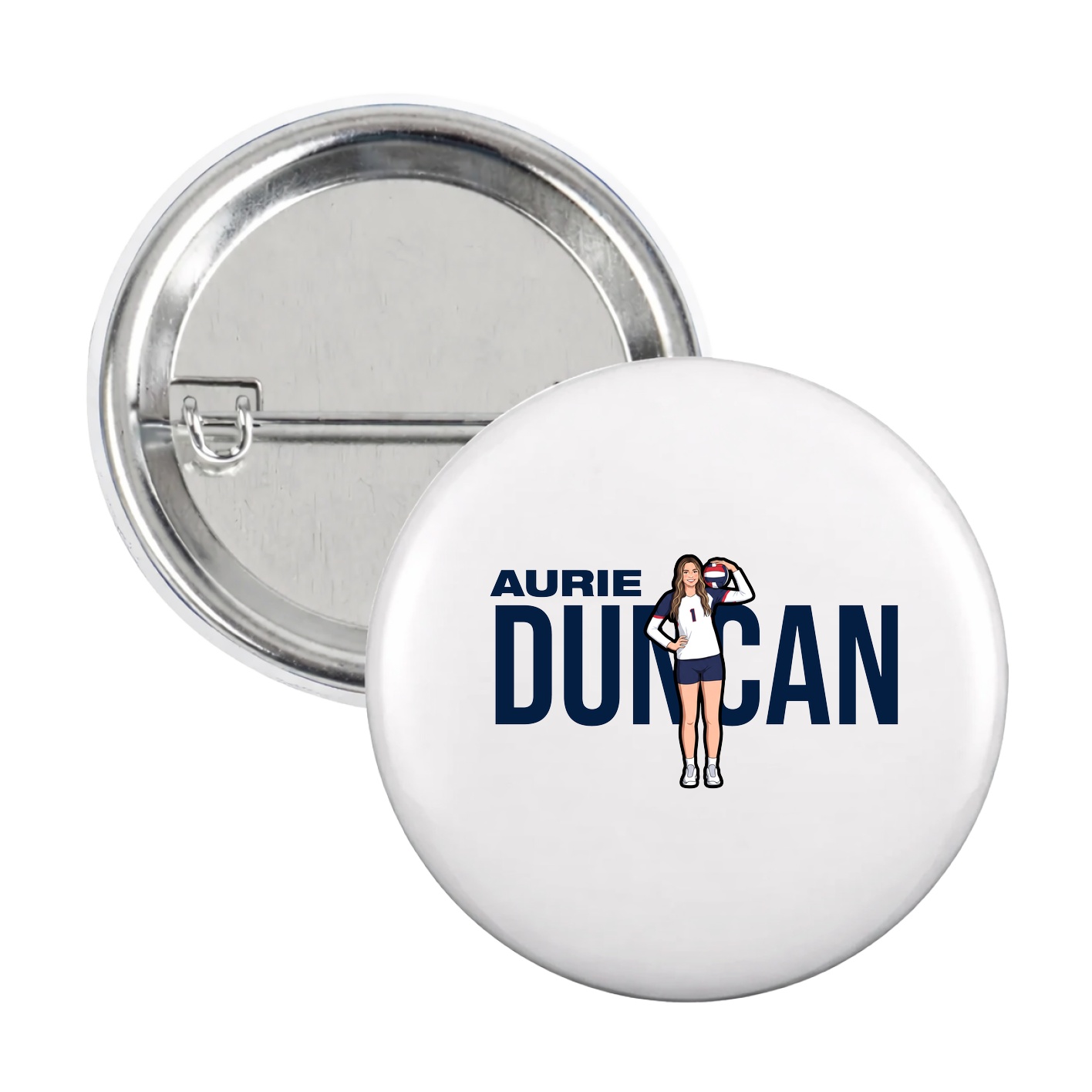 Game Day Button — Player Name in White