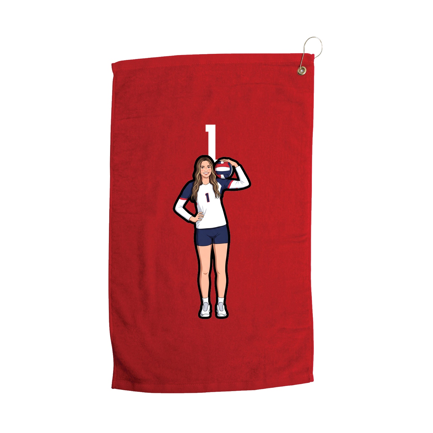 Golf Towel — Number Top in Red