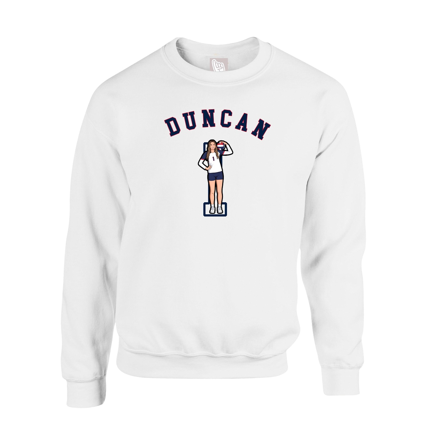 Fleece Crew — Shirsey Arch in White