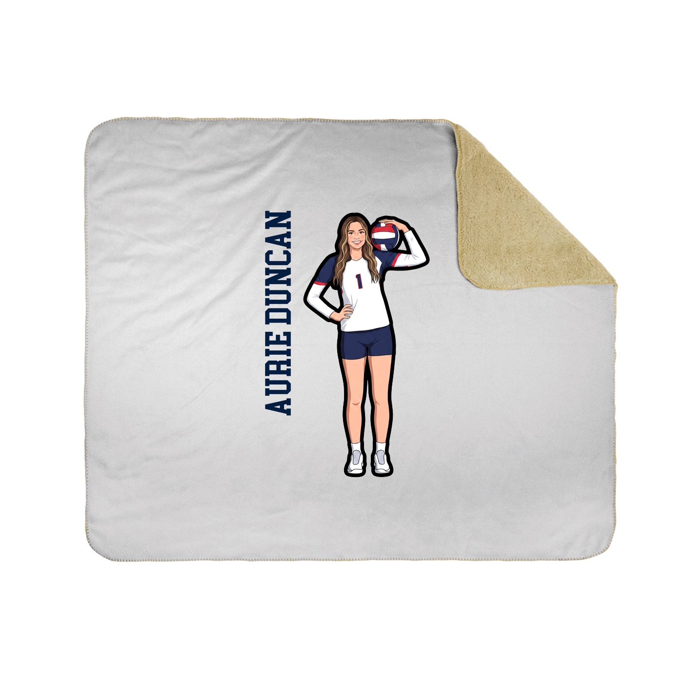 Throw Blanket — Name Vertical in White