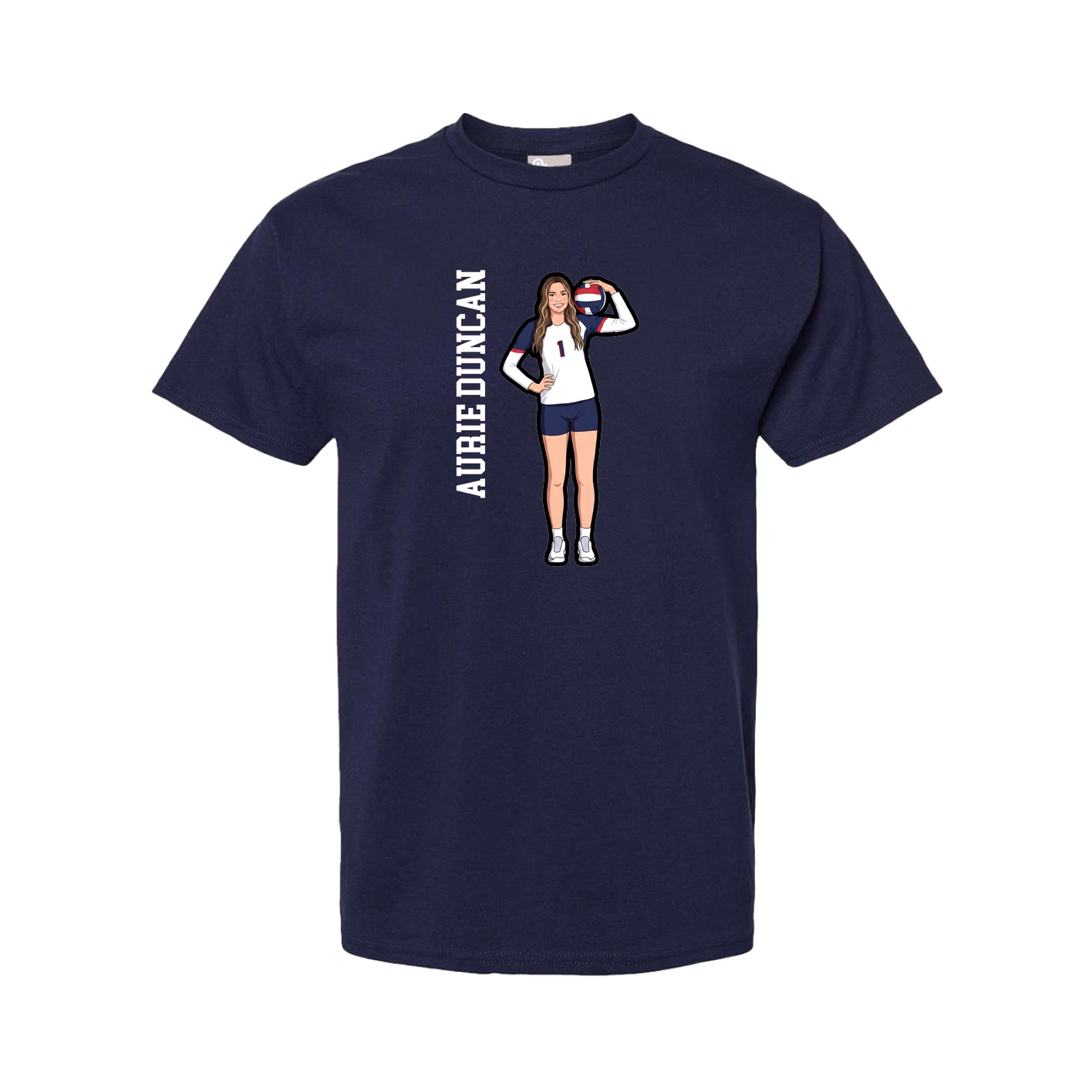 Tee — Name Vertical in Navy