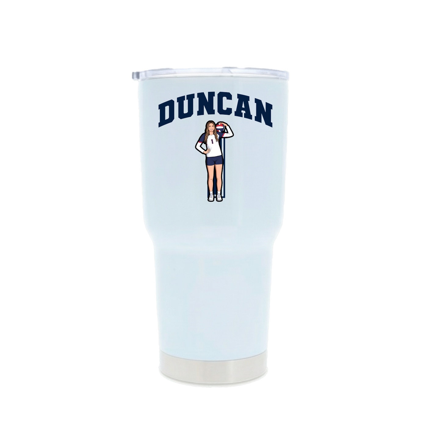 30oz Stainless Steel Tumbler — Number in White