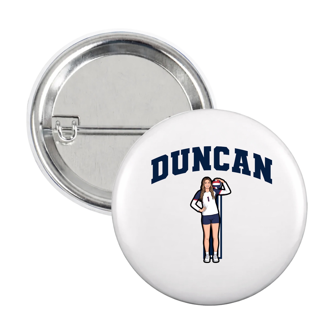 Game Day Button — Number in White