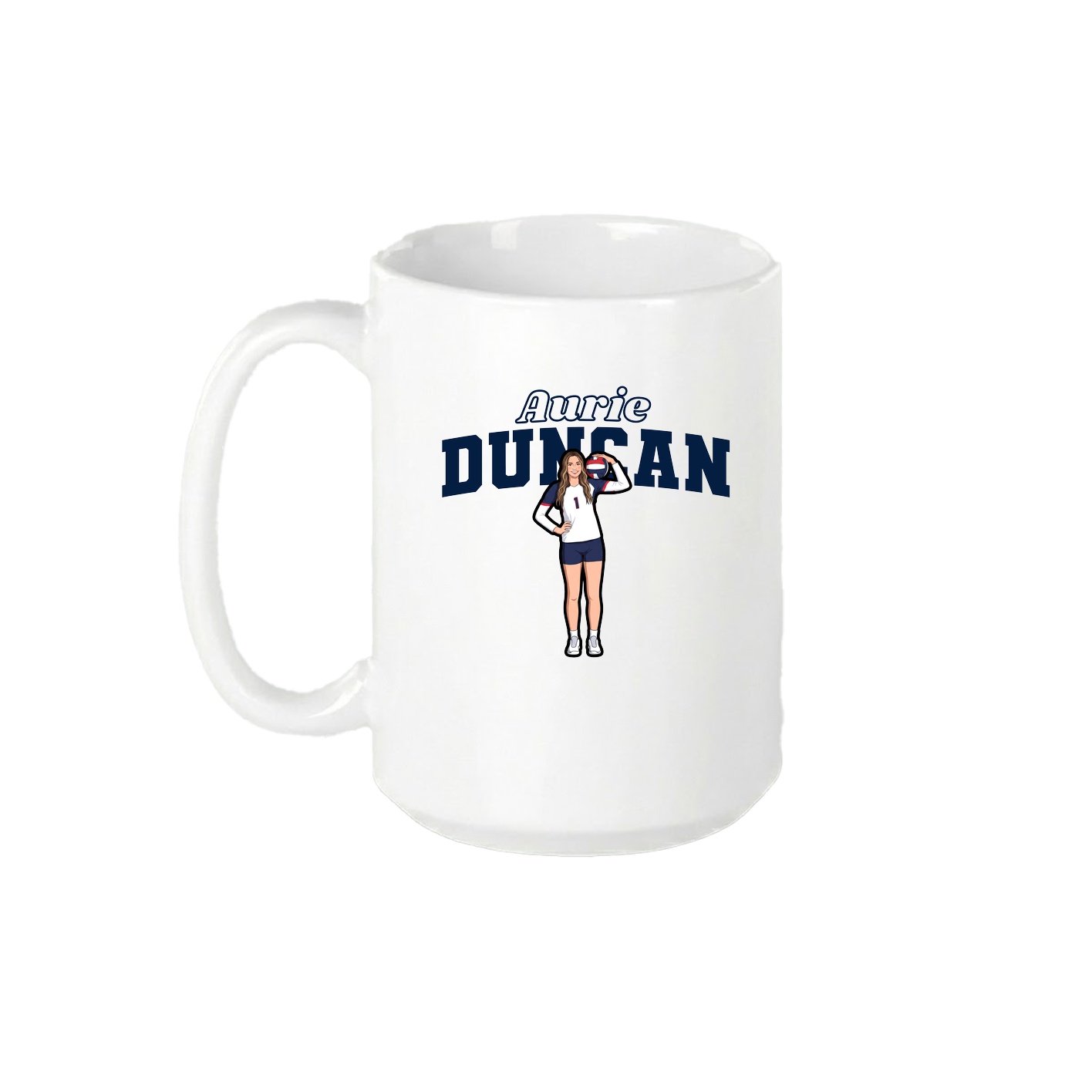 15oz Coffee Mug — Name Arch in White