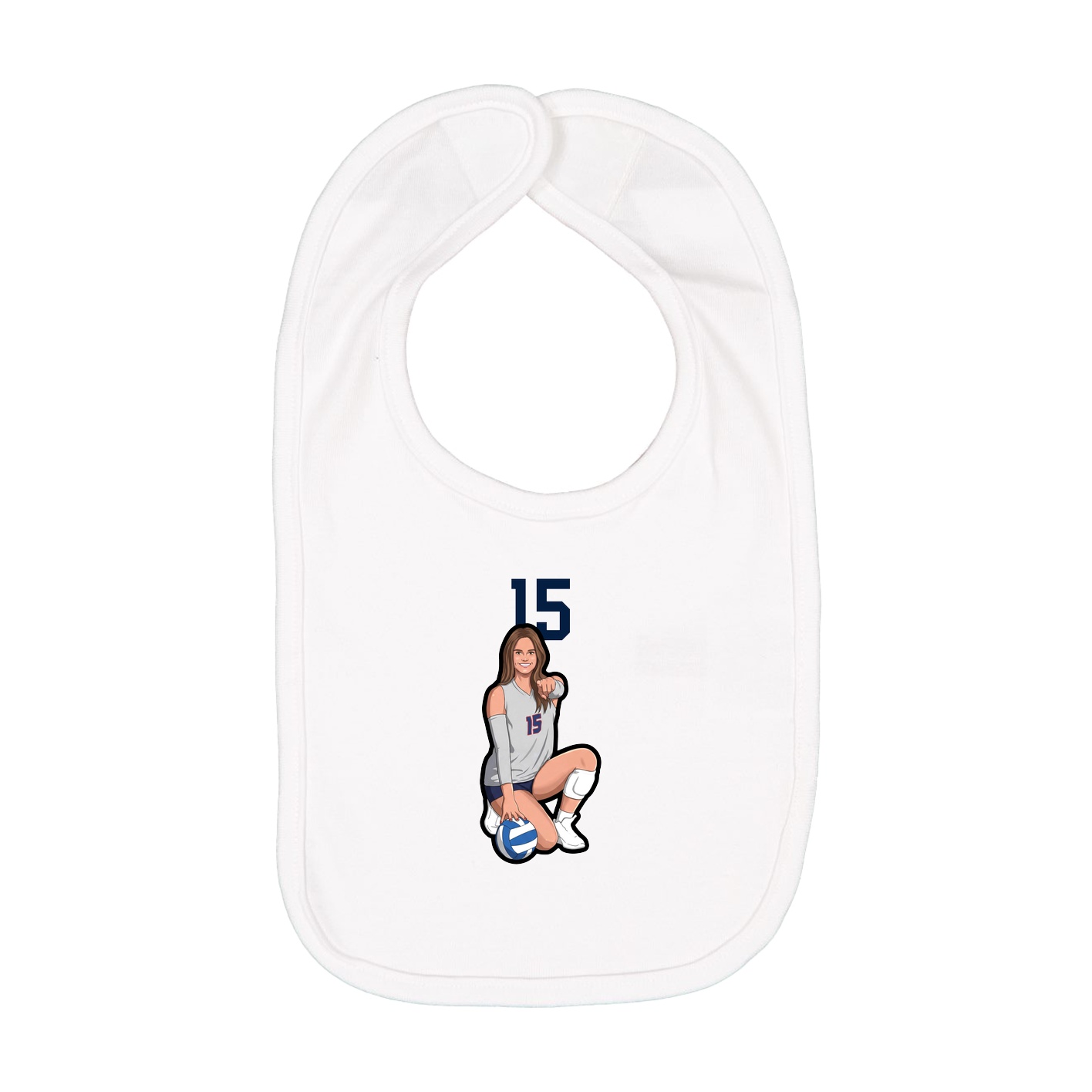 Infant Bib — Number Top in White