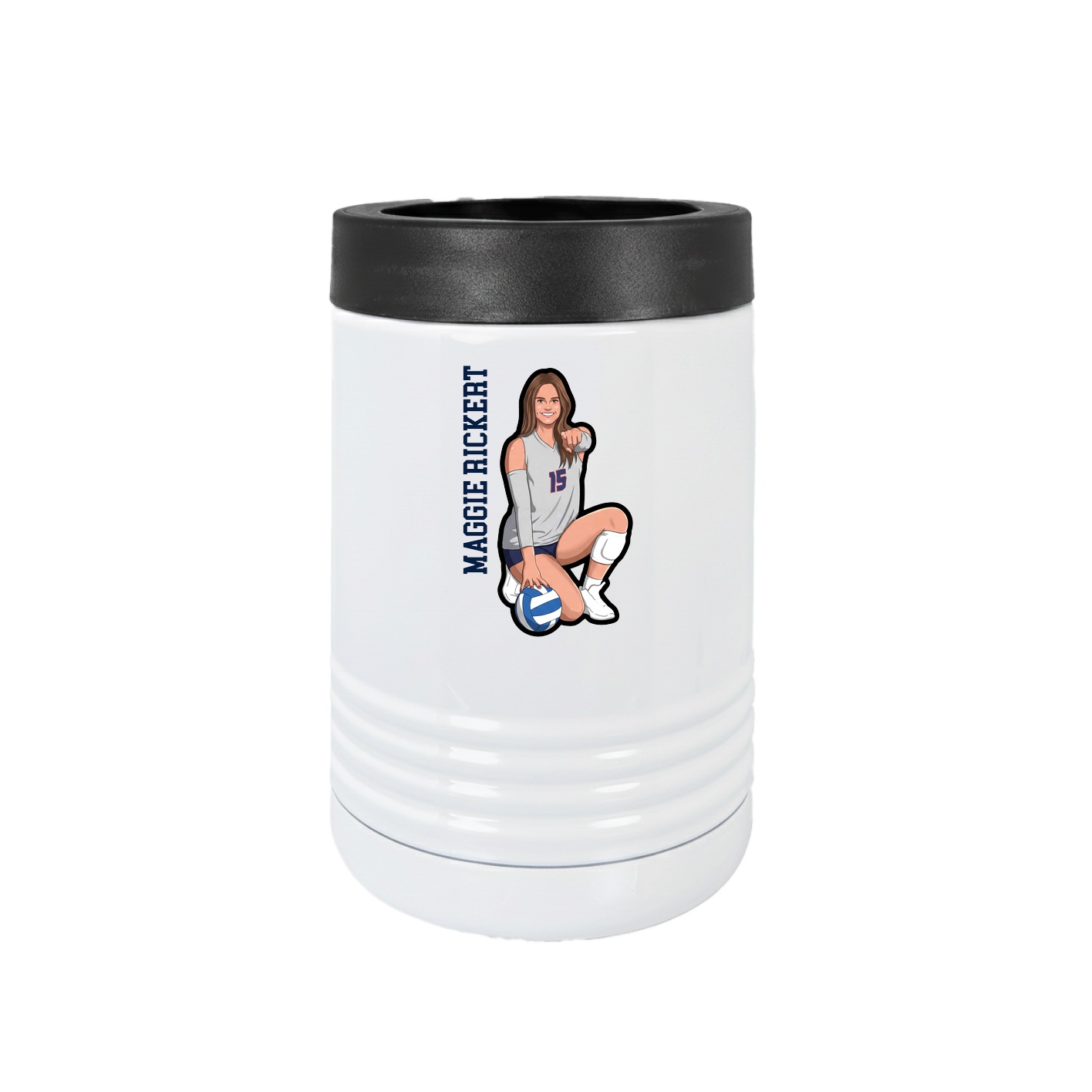 Beverage Holder — Name Vertical in White