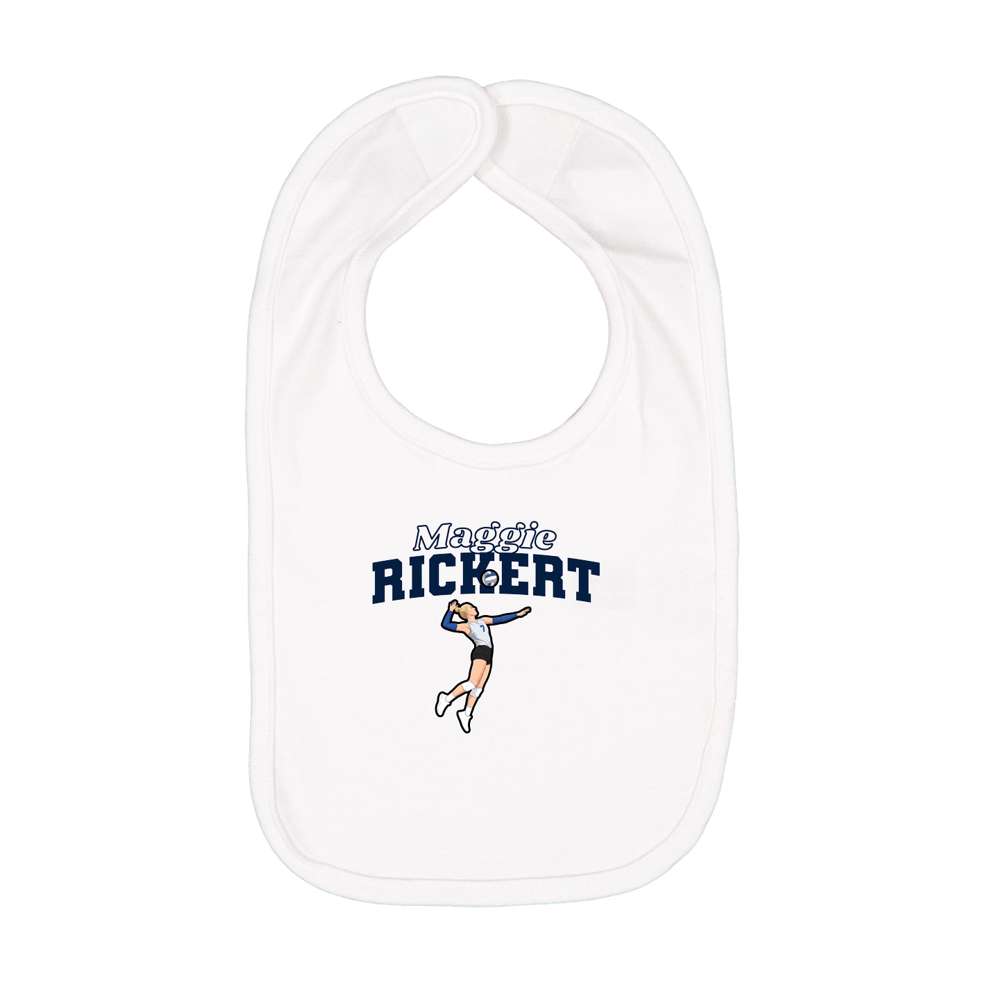 Infant Bib — Name Arch in White