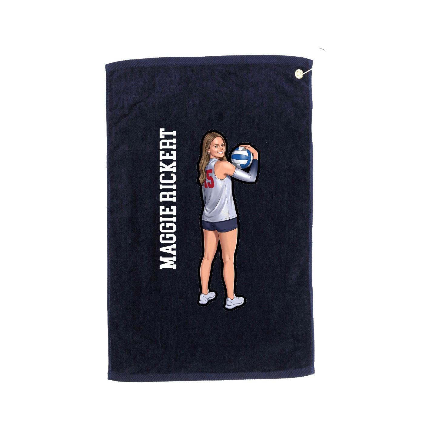 Golf Towel — Name Vertical in Navy