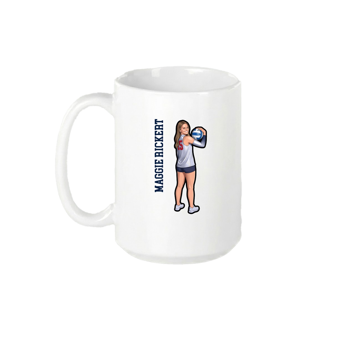 15oz Coffee Mug — Name Vertical in White