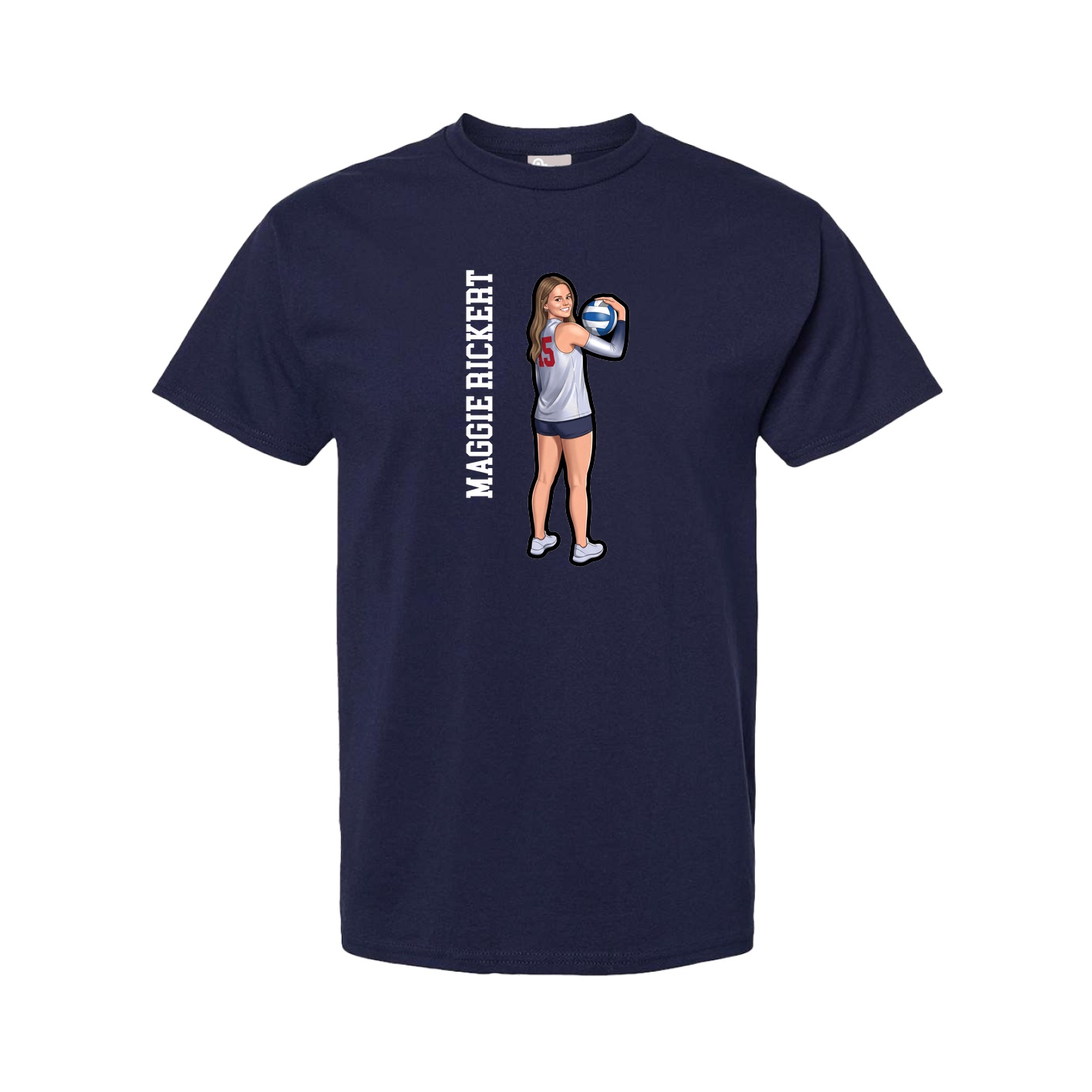 Youth Tee — Name Vertical in Navy