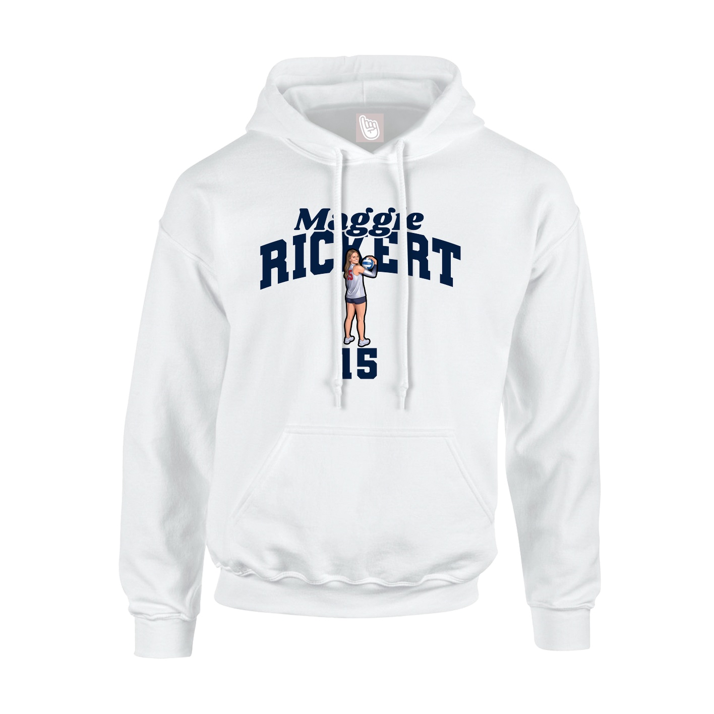 Youth Hoodie — Signature Arch in White
