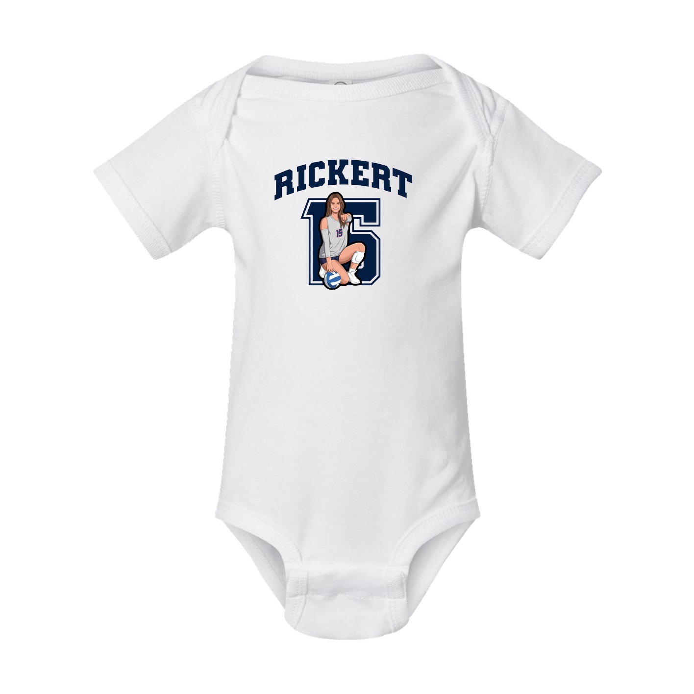 Baby Onesie — Number in White