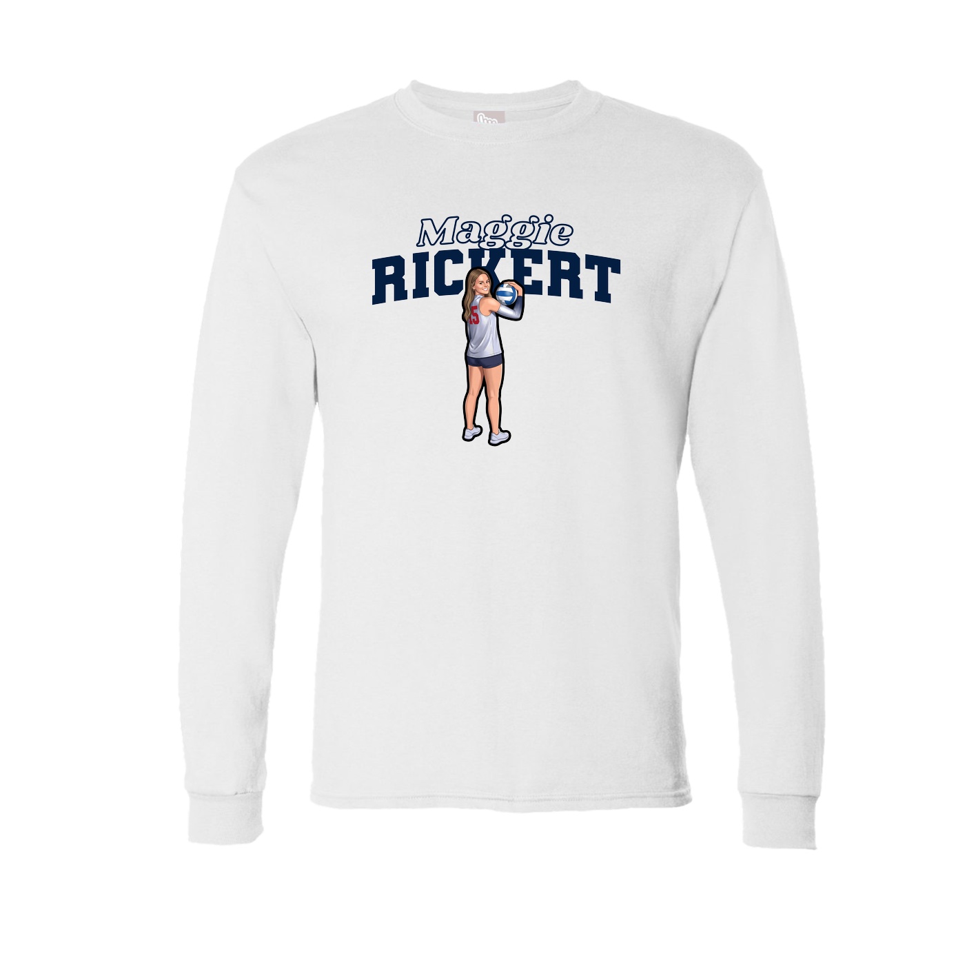Long Sleeve Tee — Name Arch in White