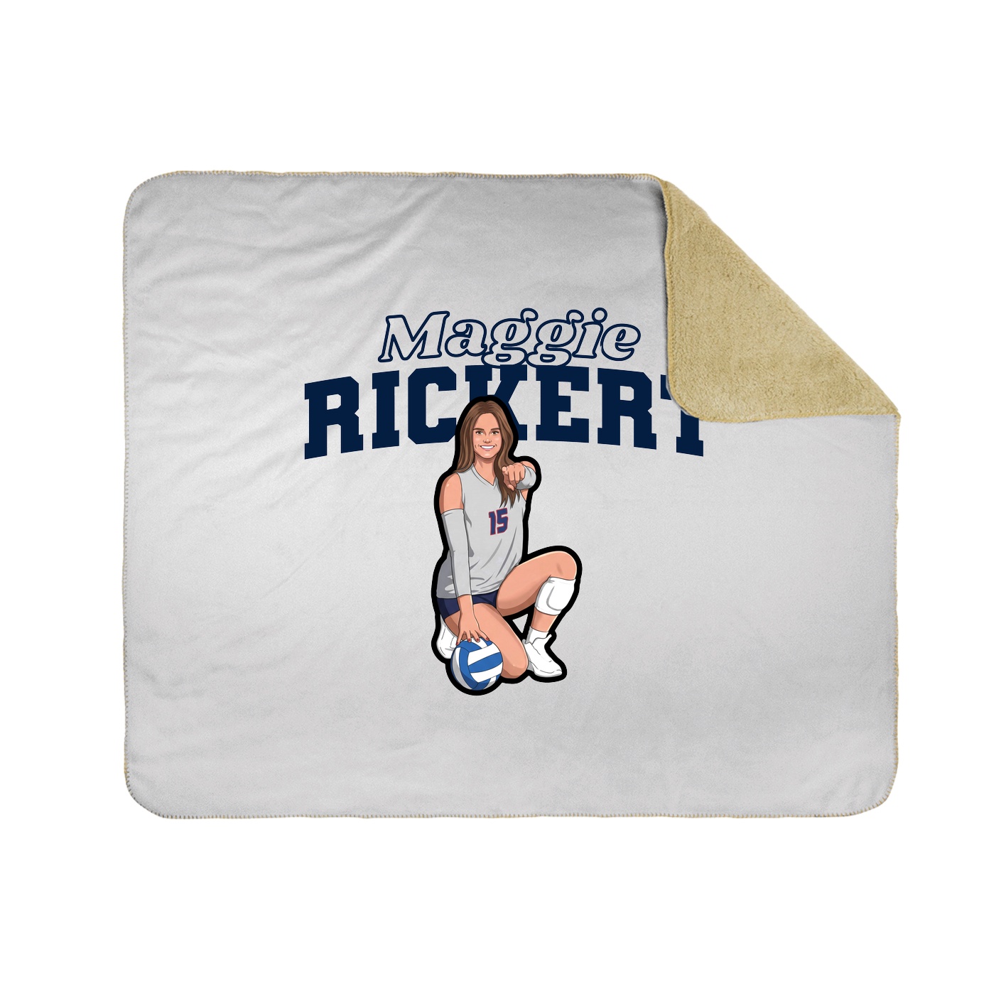 Throw Blanket — Name Arch in White