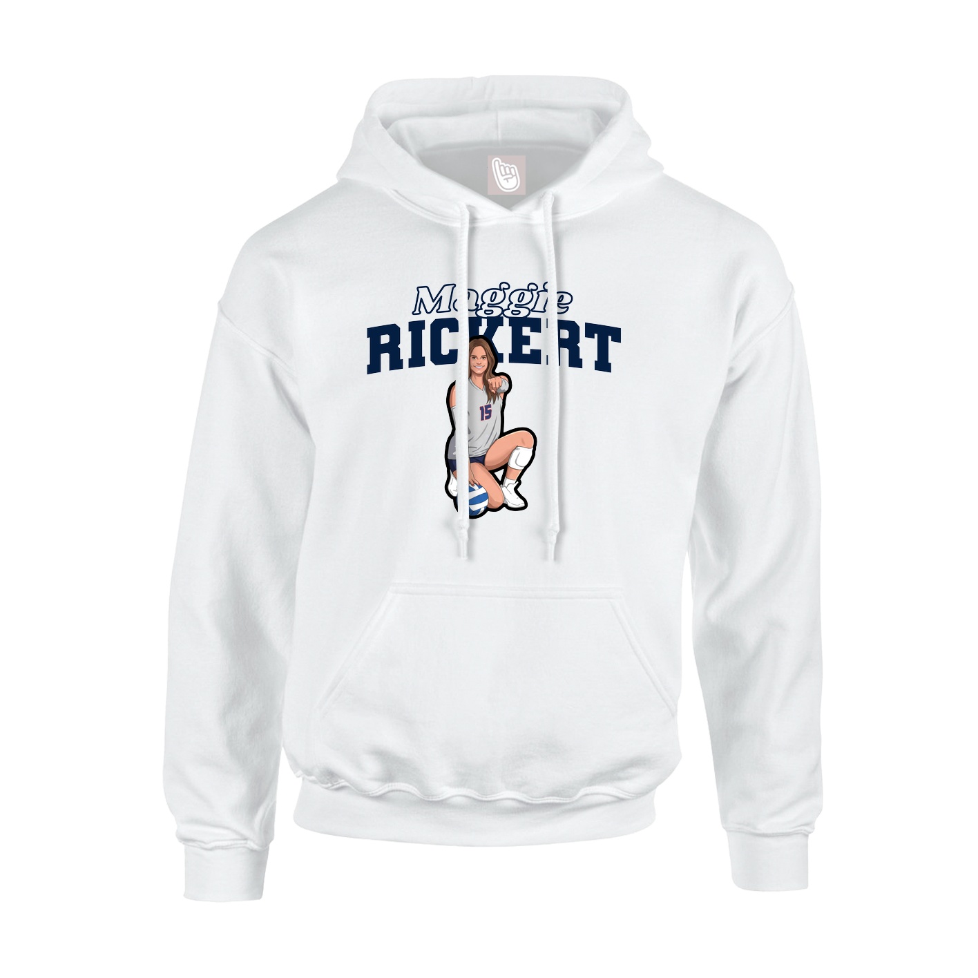 Youth Hoodie — Name Arch in White