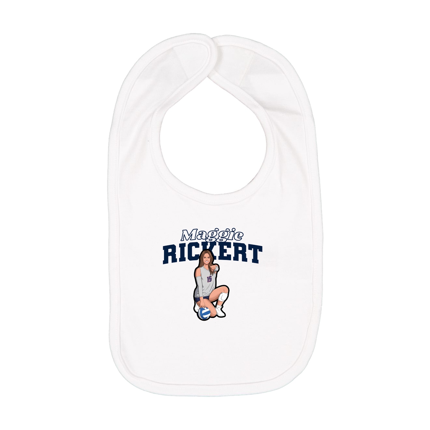 Infant Bib — Name Arch in White