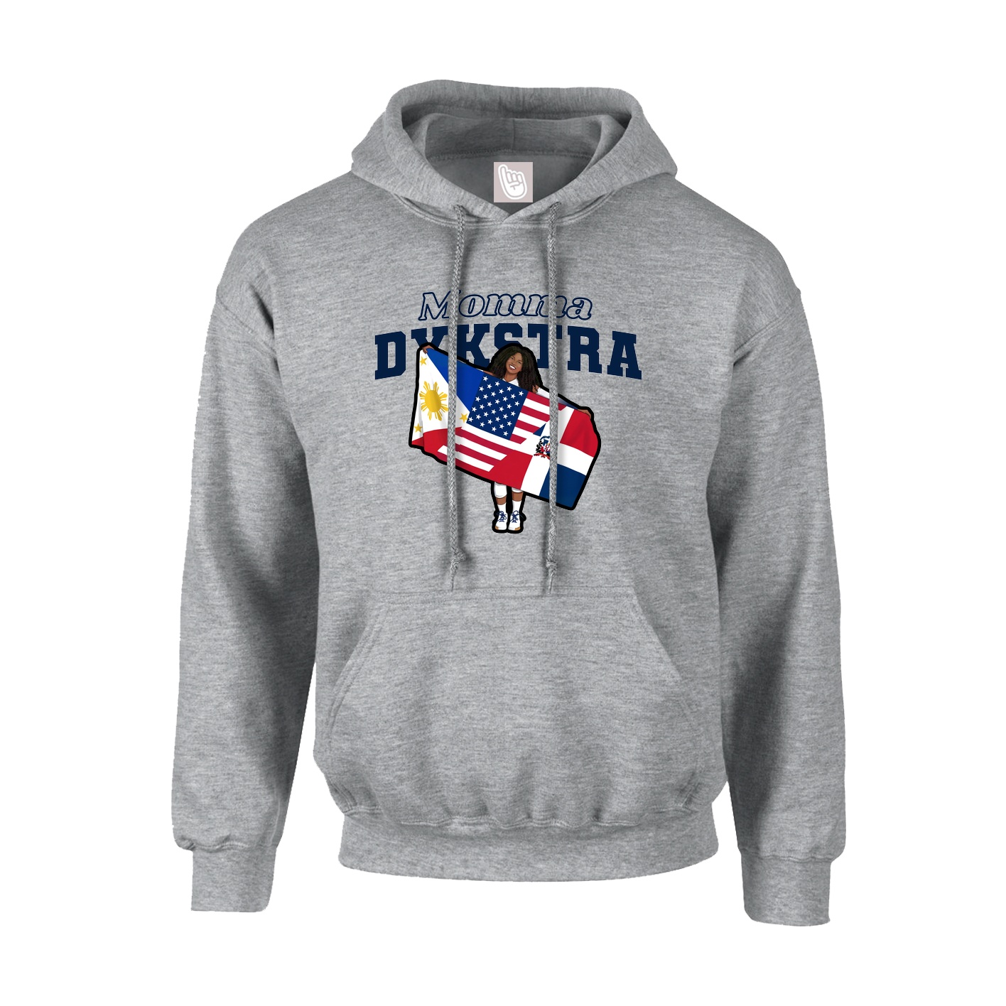 Youth Hoodie — Mothers Day Block in Grey