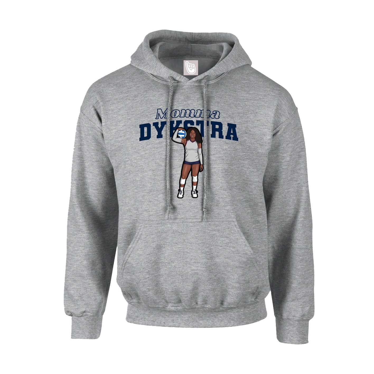 Youth Hoodie — Mothers Day Block in Grey