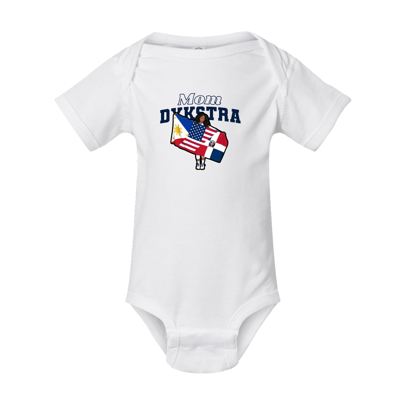 Baby Onesie — Mothers Day Block in White