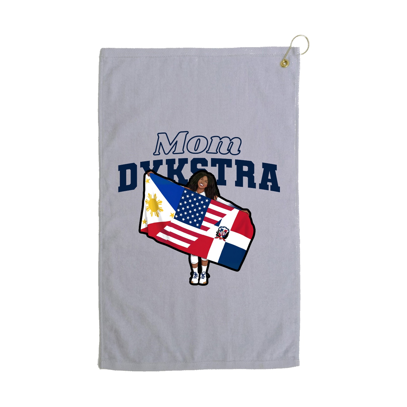 Golf Towel — Mothers Day Block in Grey