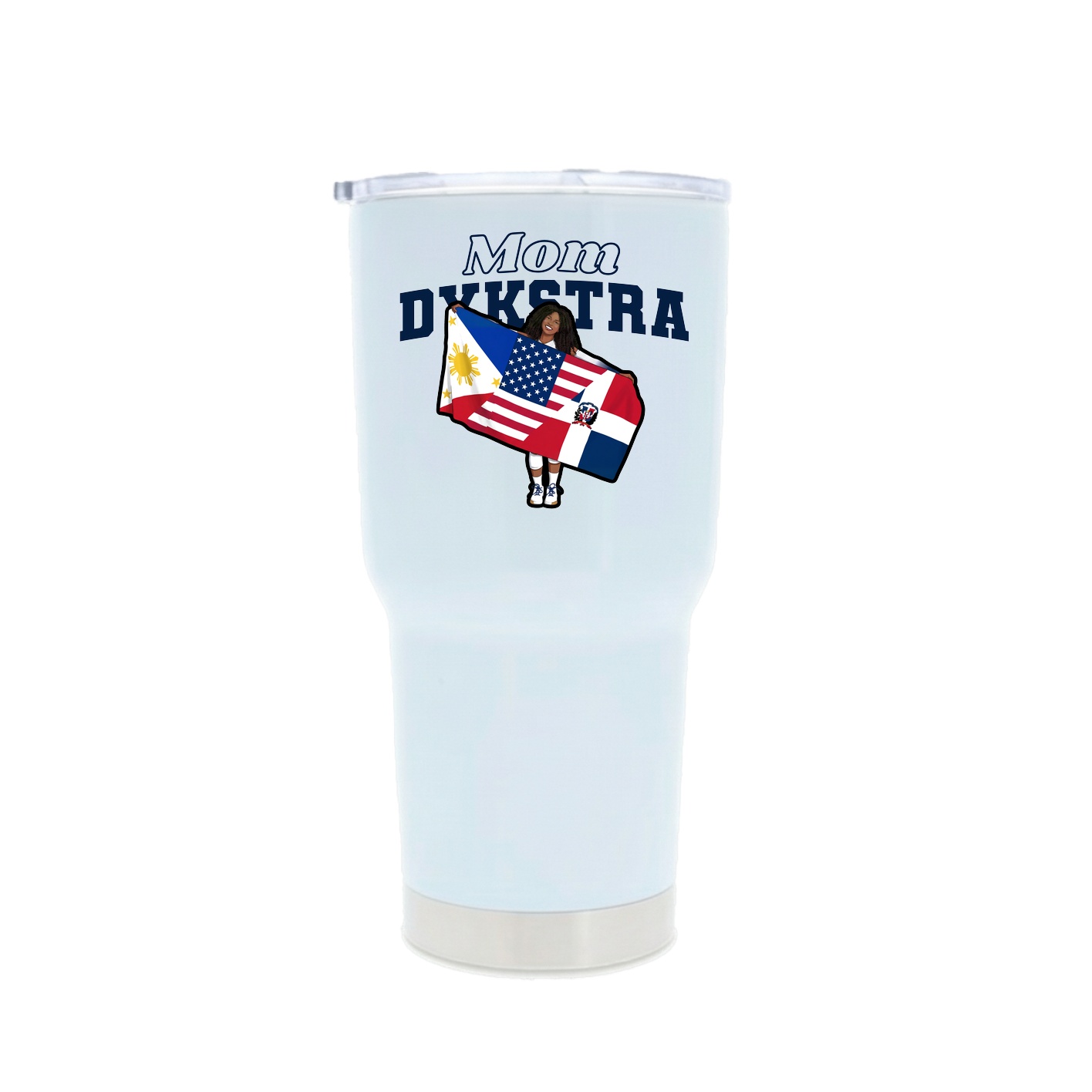 30oz Stainless Steel Tumbler — Mothers Day Block in White